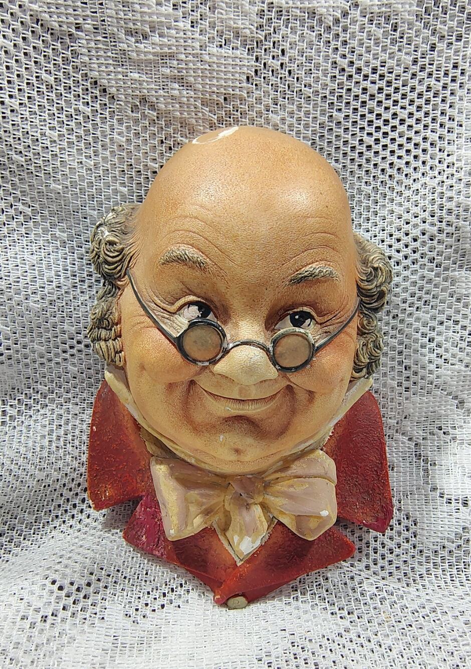 Vintage BOSSONS England ChalkWare Wall Hanging Head (H)